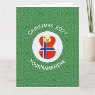 Carte Drapeau de Noël ange norvégien personnalisé