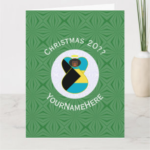 Carte Drapeau de Noël Arubéen Ange Noir Personnalisé