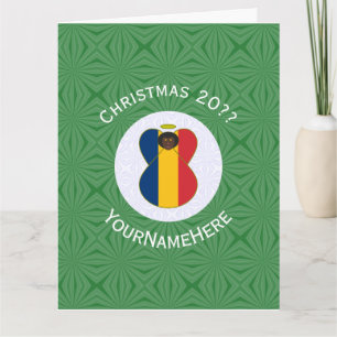 Carte Drapeau de Noël d'ange tchadien personnalisé