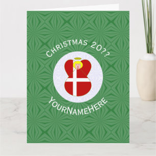 Carte Drapeau de Noël personnalisé d'ange danois