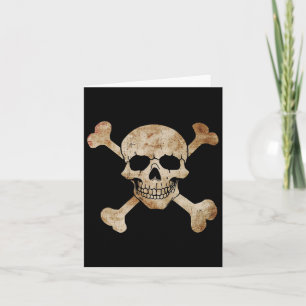 Carte Drapeau de pirate crâne et os croisés Graphique sq