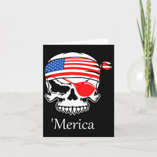 Carte Drapeau de pirate de crâne d'Amérique 4 juillet Jo