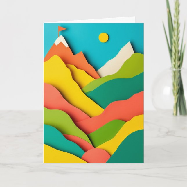 Carte Drapeau de pointe de montagne en couches (Devant)