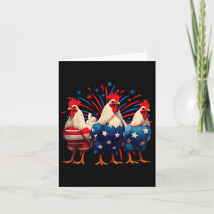 Carte Drapeau De Poulet Usa Patriotique Drôle Poulet 4 D