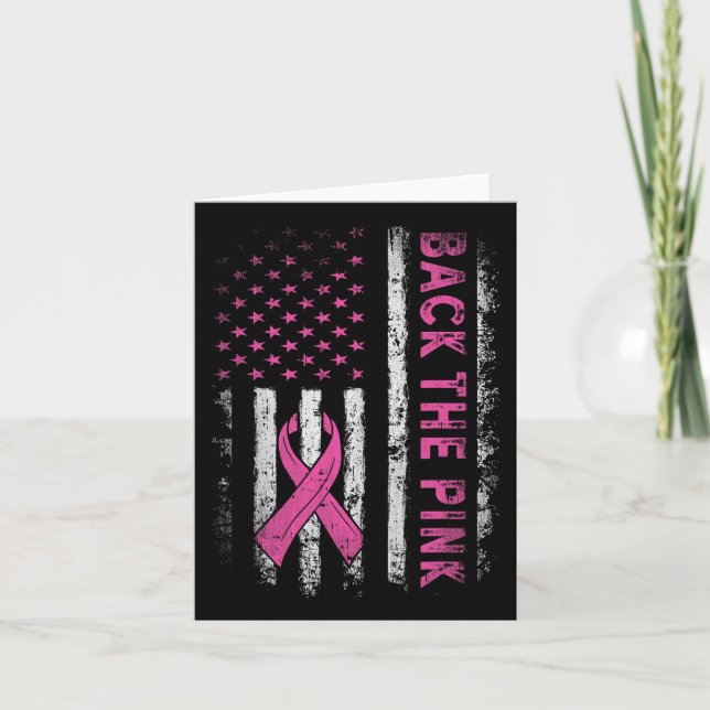 Carte Drapeau de sensibilisation au cancer du sein rose  (Devant)