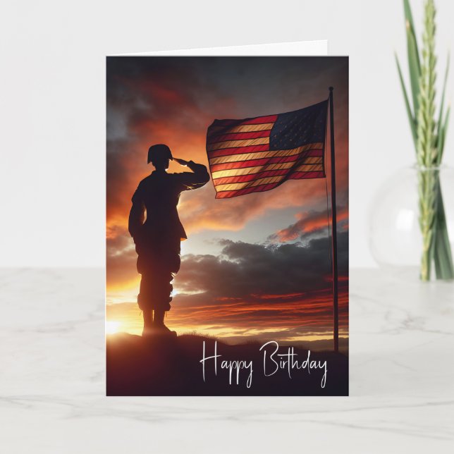 Carte Drapeau De Soldat Pour Anniversaire (Devant)