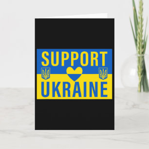 Carte Drapeau de soutien à l'Ukraine avec cœur