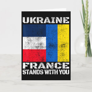 Carte Drapeau de soutien français L'Ukraine la France es