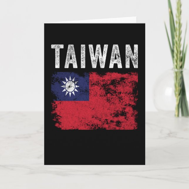 Carte Drapeau de Taïwan en détresse - Drapeau de Taïwan (Devant)
