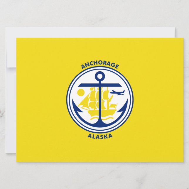 Carte Drapeau de ville d'Anchorage (Alaska) (Devant)