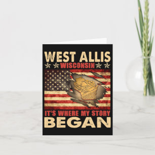 Carte Drapeau de West Allis Wisconsin Usa 4 juillet