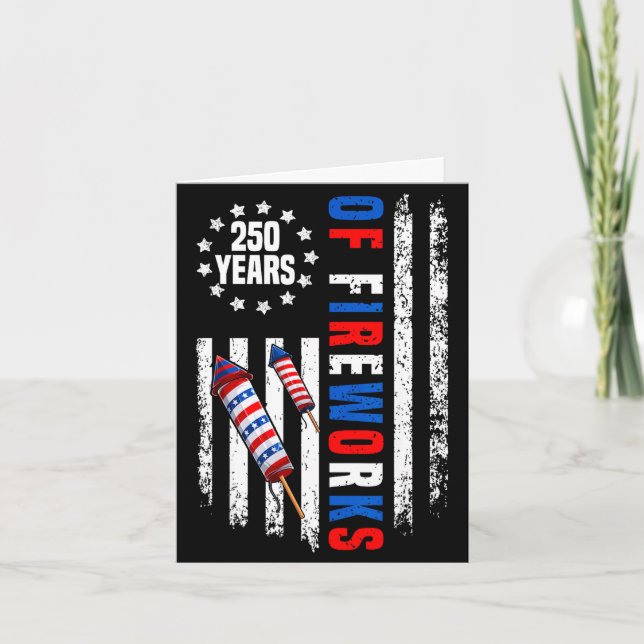 Carte Drapeau des États-Unis 250 ans de feux d'artifice  (Devant)