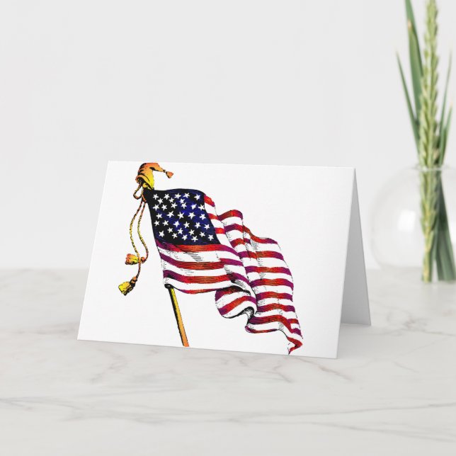 Carte Drapeau des États-Unis Vintage (Devant)