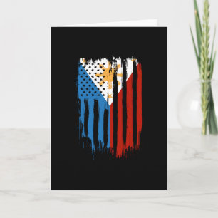 Carte Drapeau des Philippines moitié américain moitié ph