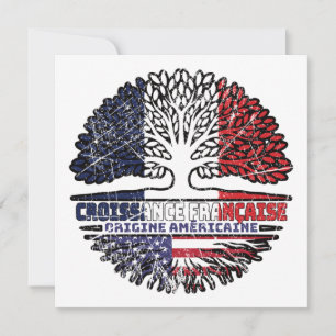 Carte Drapeau des racines d'arbre américain France