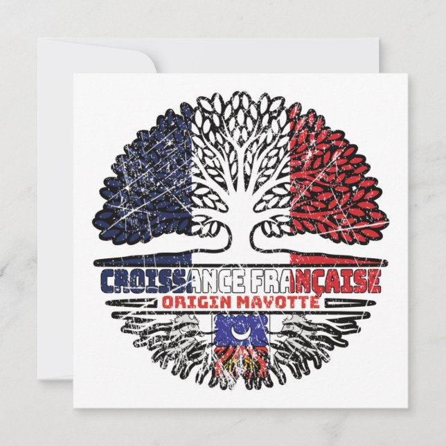 Carte Drapeau des racines d'arbres de Mayotte Maorais (Devant)