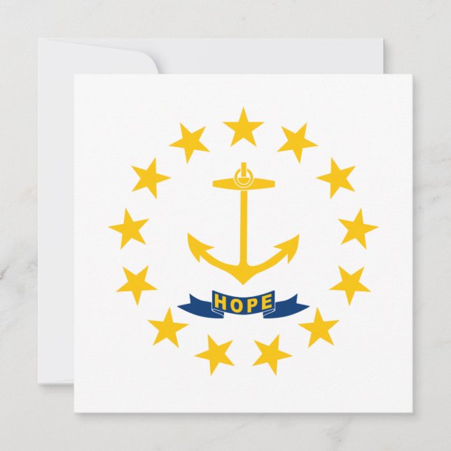 Carte Drapeau d'État de Rhode Island (Devant)