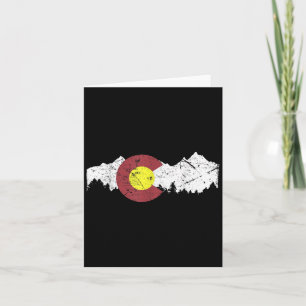 Carte Drapeau D'État Rétro Colorado Montagnes Rocheuses 