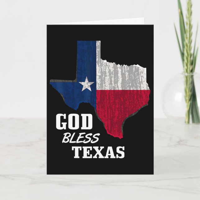 Carte Drapeau Dieu bénisse le Texas Fête de l'indépendan (Devant)