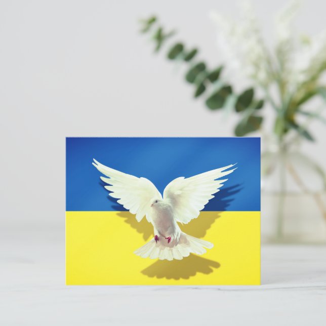 Carte Drapeau Dove of Peace UKraine - Liberté (Debout devant)