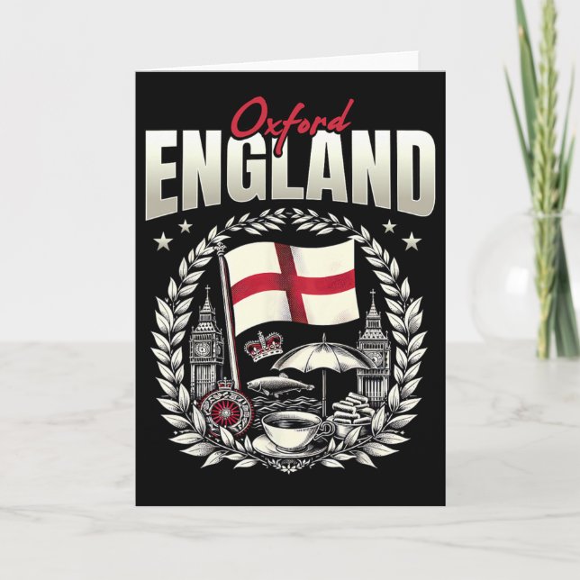 Carte Drapeau d'Oxford Angleterre Souvenir Vacances à Ox (Devant)