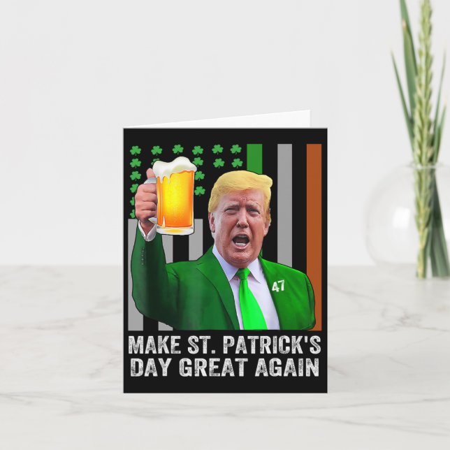 Carte Drapeau drôle de la Saint-Patrick pour rendre la S (Devant)