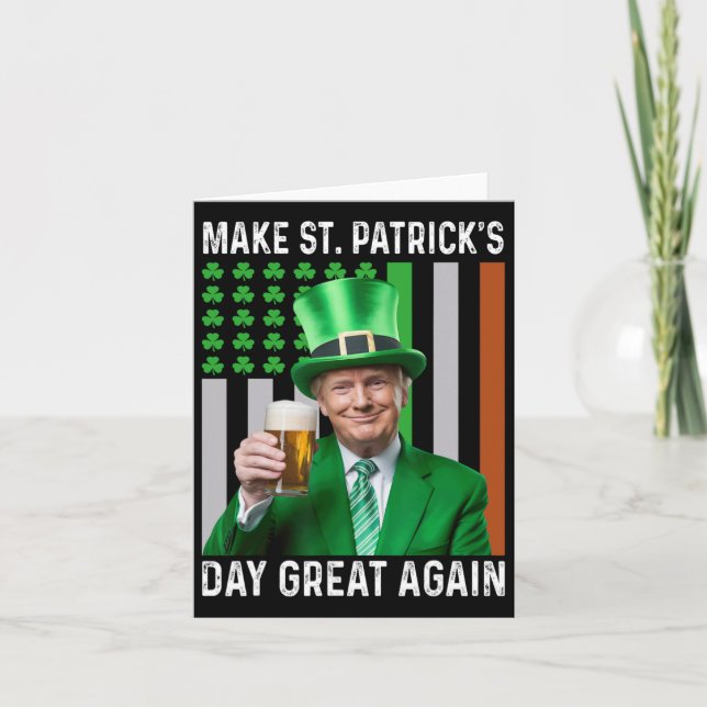 Carte Drapeau drôle de la Saint-Patrick Rendez sa grande (Devant)