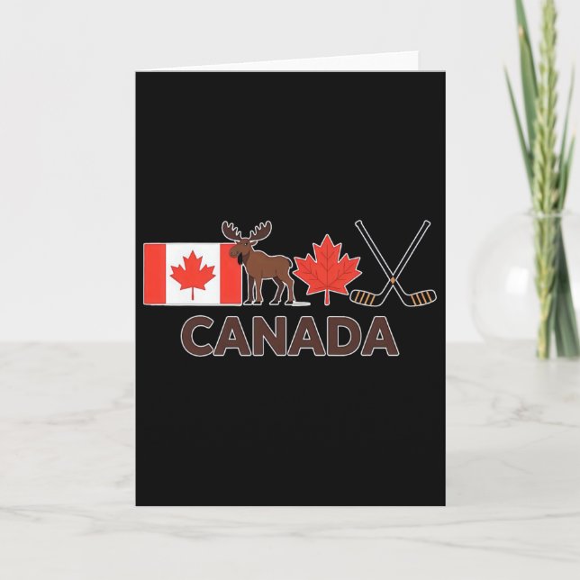 Carte Drapeau du Canada Feuille d'érable canadienne Cerf (Devant)