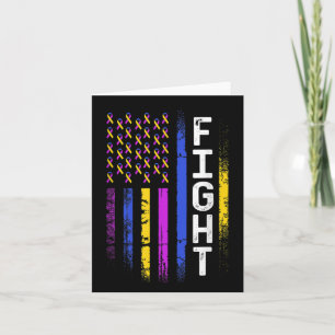 Carte Drapeau du cancer de la vessie jaune violet ruban 