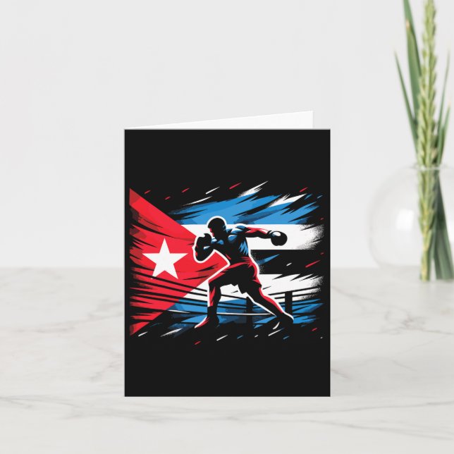 Carte Drapeau du champion cubain de boxe (Devant)