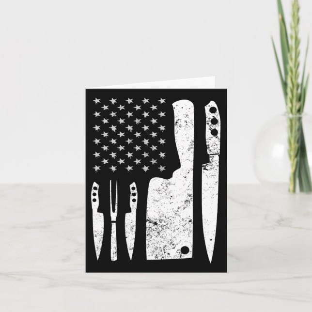 Carte Drapeau du chef Knife Patriotique de Pâques Us (Devant)