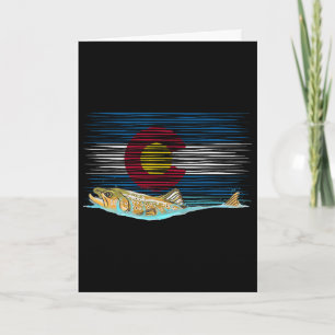 Carte Drapeau du Colorado Truite Brune Pêche à la mouche