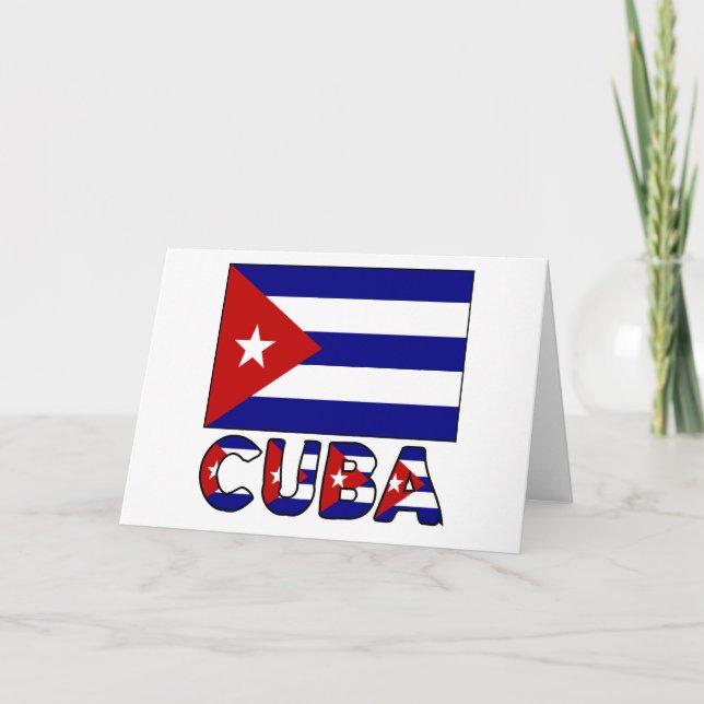 Carte Drapeau du Cuba et obscurité de mot (Devant)