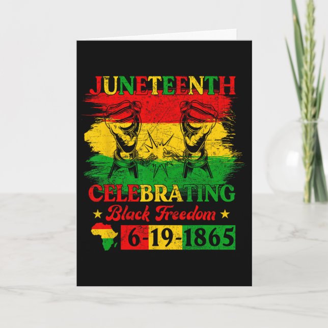 Carte Drapeau du Juneteenth célébrant la liberté noire J (Devant)