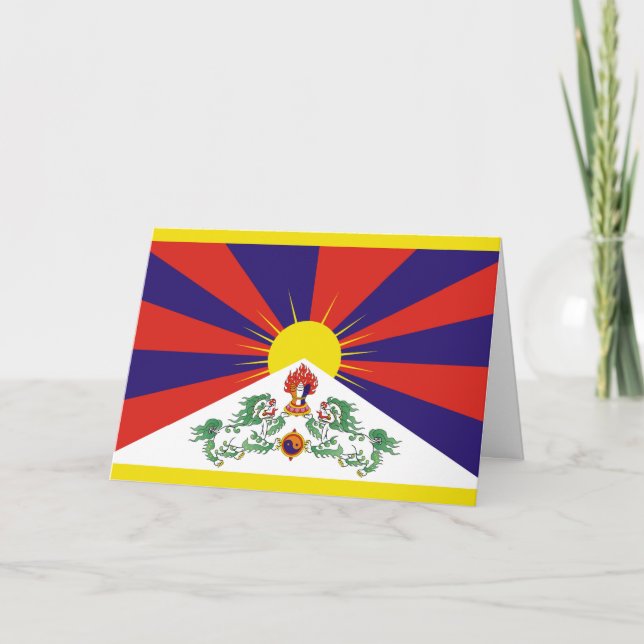 Carte Drapeau du Tibet libre (Devant)