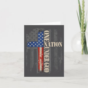 Carte Drapeau d'une nation sous Dieu 4 juillet patriotiq