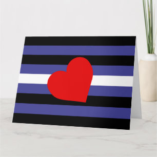 Carte Drapeau et cœur de fierté en cuir