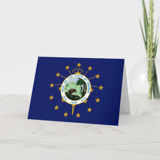 Carte Drapeau et sceau de Hoosier, drapeau de l'Indiana (Devant)