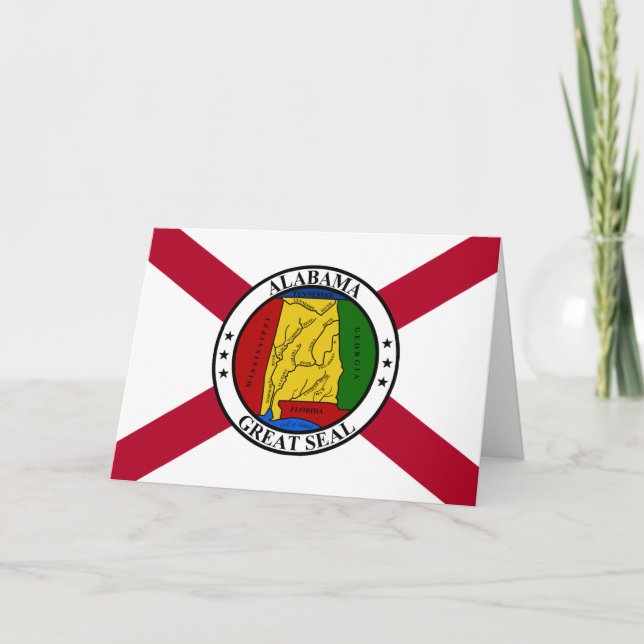 Carte Drapeau et sceau de l'Alabama, Drapeau de l'Alabam (Devant)