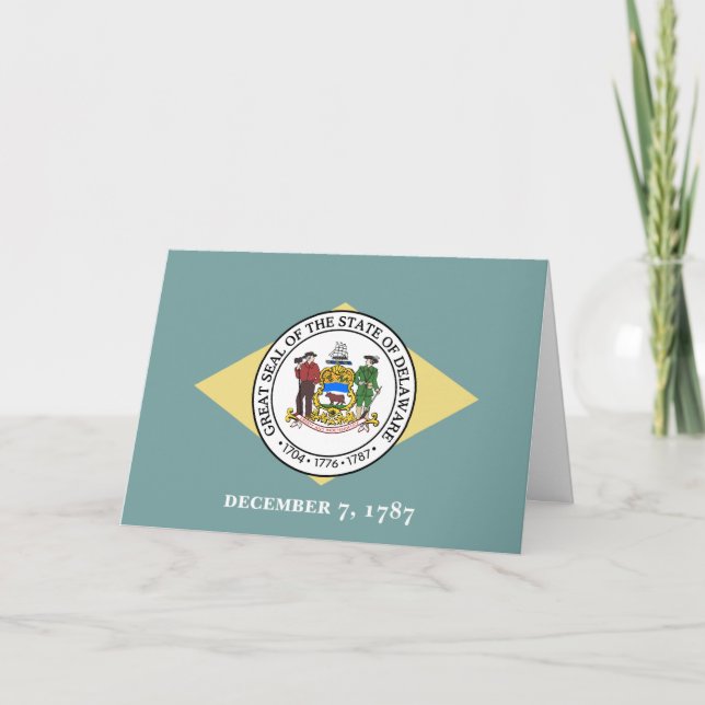 Carte Drapeau et sceau du Delaware, Delaware (Devant)