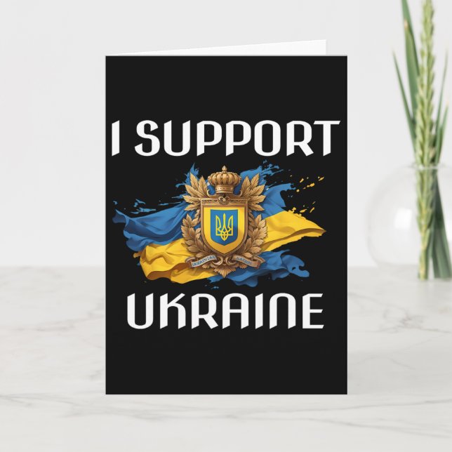 Carte Drapeau et symbole de soutien à l'Ukraine, peuple  (Devant)