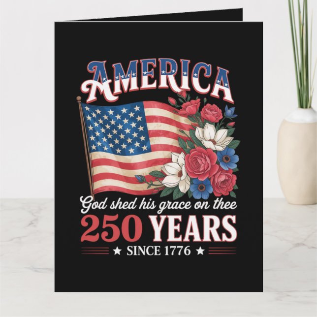 Carte Drapeau Floral America 250 Ans (Devant)