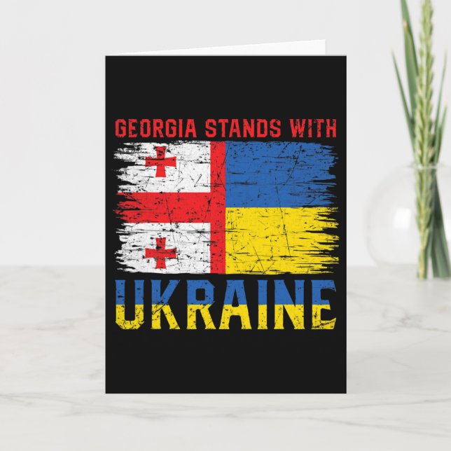 Carte Drapeau géorgien-ukrainien Drapeau - Pays amis  (Devant)