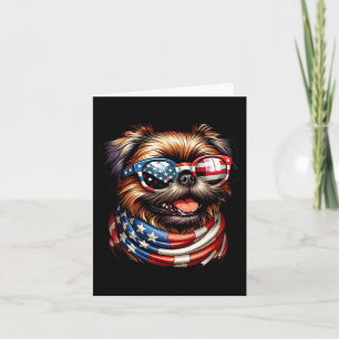 Carte Drapeau Griffon Amoureux des chiens Us 4 juillet P