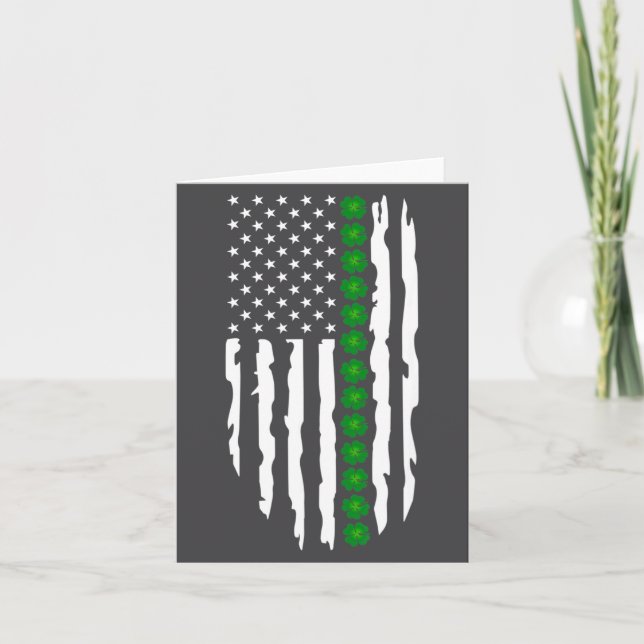 Carte Drapeau irlandais américain de la Saint-Patrick  (Devant)