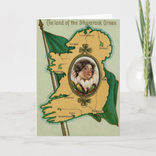Carte Drapeau irlandais Shamrock irlandais