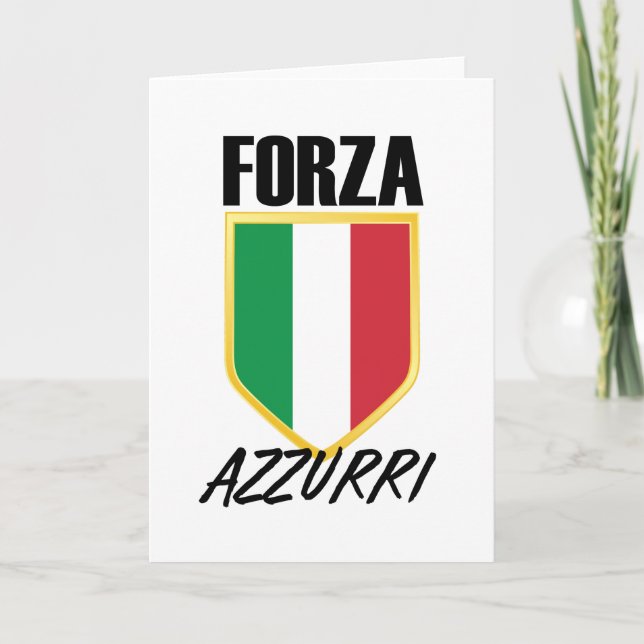 Carte Drapeau italien Forza Azzurri (Devant)