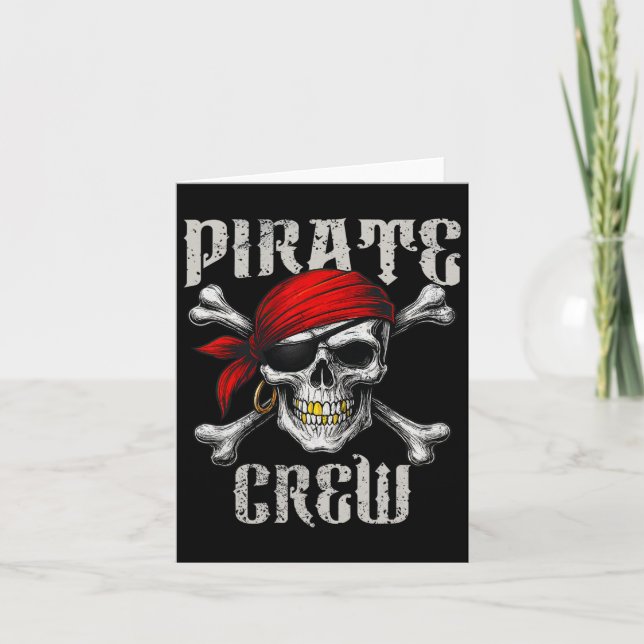 Carte Drapeau Jolly Roger et crâne à crisscross d'équipa (Devant)
