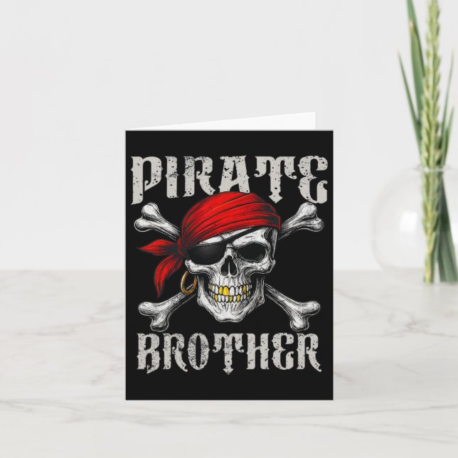 Carte Drapeau Jolly Roger et crâne à croix de pirate frè (Devant)