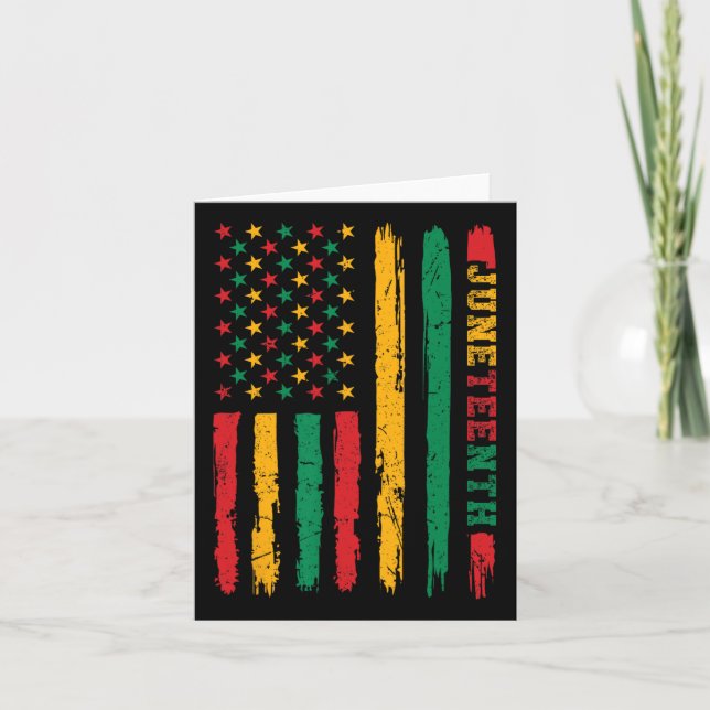 Carte Drapeau Juneteenth afro-américain 1865 Jour de la  (Devant)